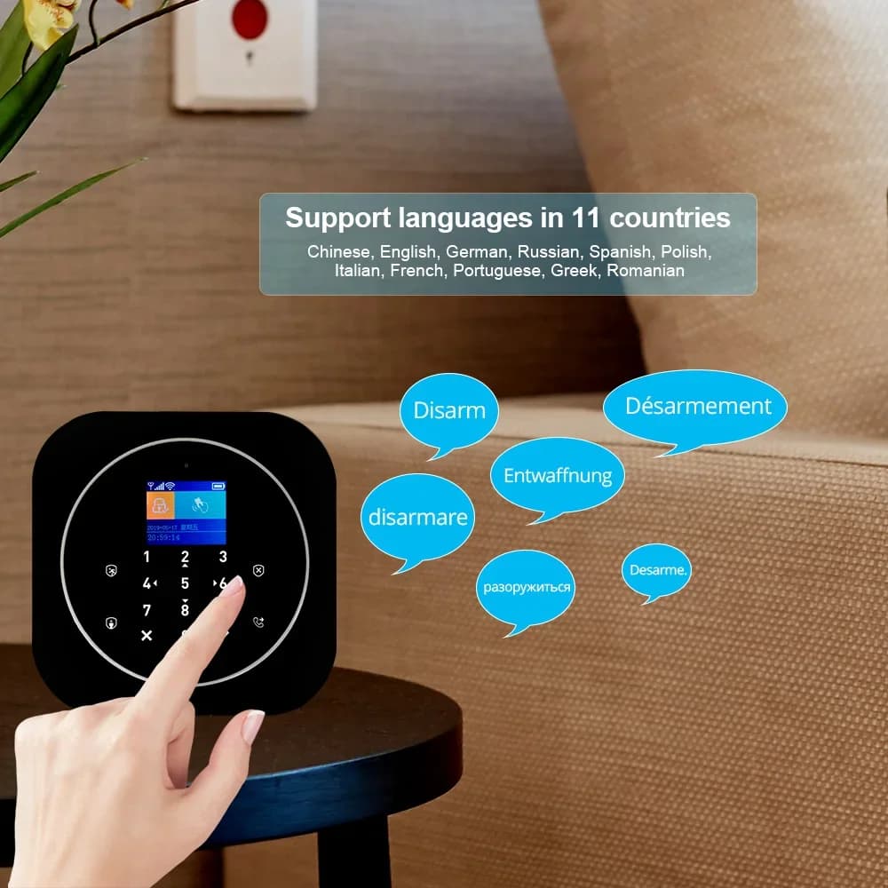 KERUI Kit sistema di allarme per casa antifurto WIFI/GSM Allarme domestico con sensore di movimento anti-animale domestico Sensore porta G12 Sirena di allarme Alexa