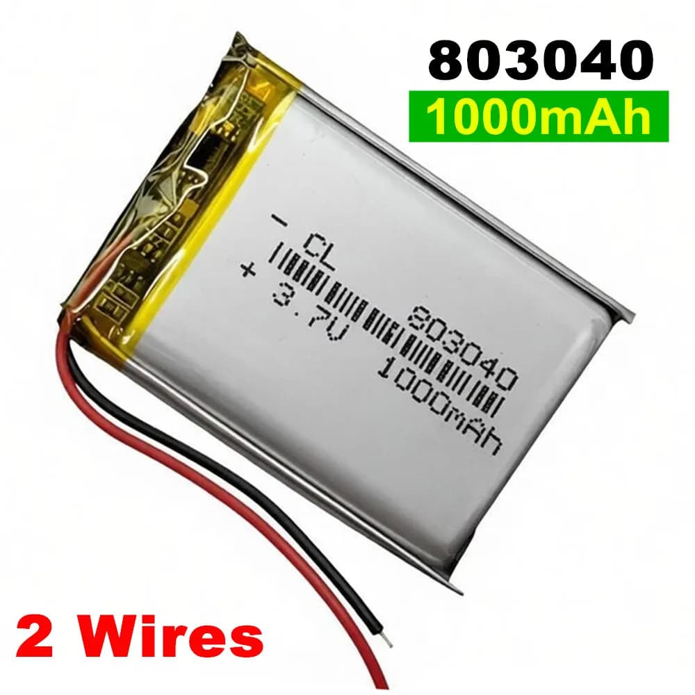 1-10PCS 3.7V 1000mAh 803040 Polymer Lithium Rechargeable Battery For GPS Navigator MP5 Bluetooth Headset Headphones Speaker Toys