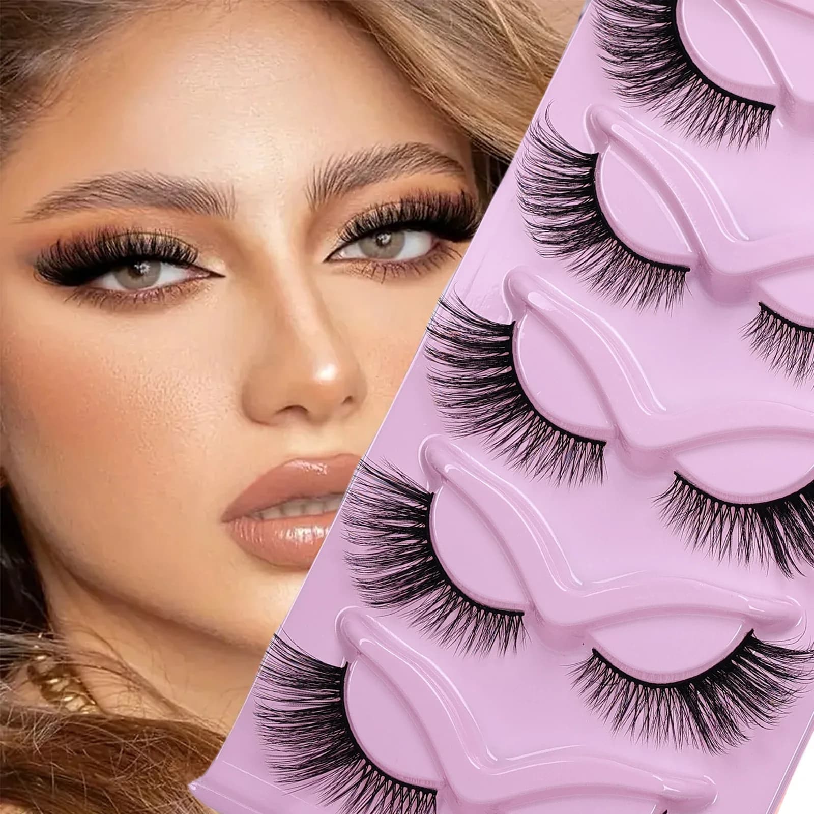 5 pairs of fake eyelashes for cats, thick fake eyelashes, soft eyelashes for cat eyes, extended fake eyelashes
