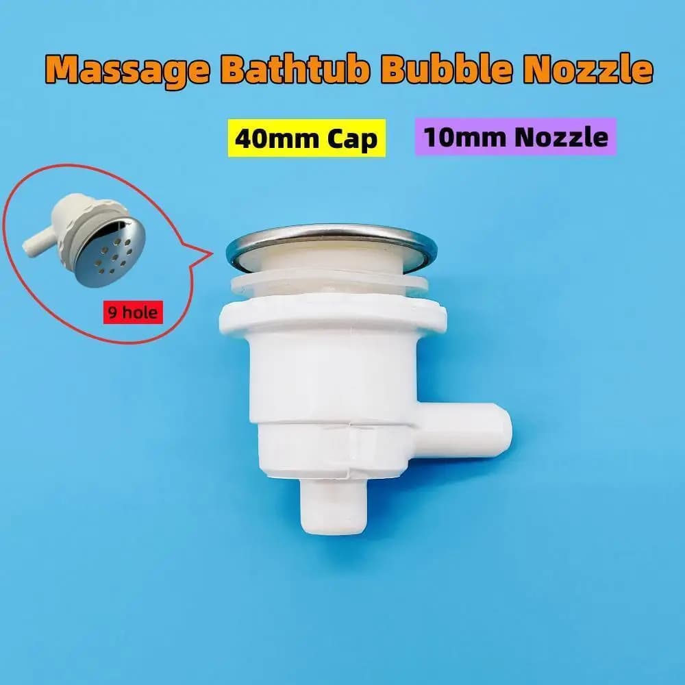 Ugello da 10mm coperchio da 40mm ugello a bolle a nove fori tappo in acciaio inossidabile graph10 Base in PVC vasca idromassaggio accessori per vasca da bagno con massaggio a getto d'aria