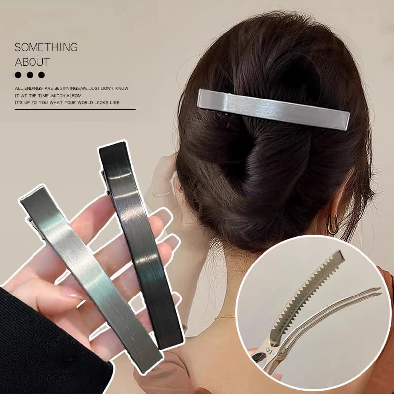 1/2/3 Pezzi Fermagli per Capelli in Metallo, Mollette Lunghe Eleganti a Becco d'Anatra, Accessori Moda Donna, 3 Colori