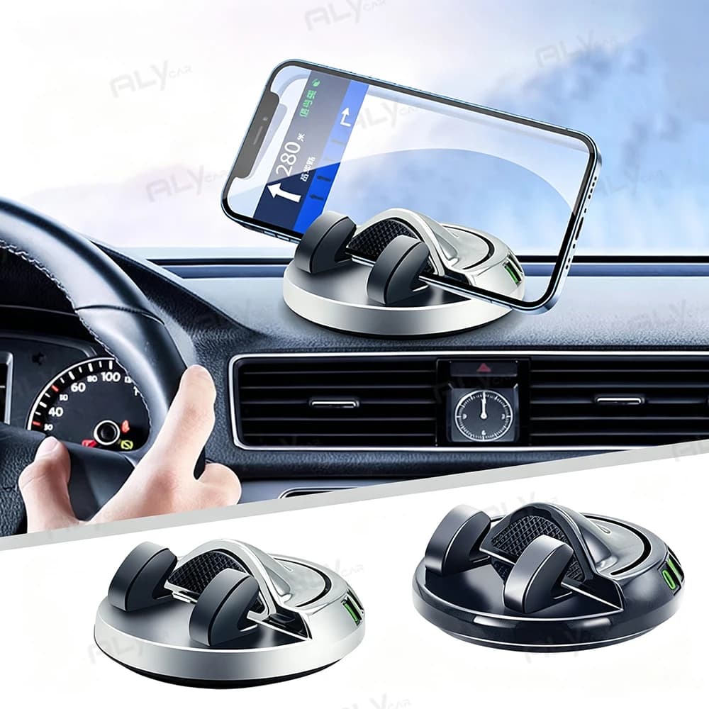 Car Head-Up Phone Mount, Anti Slip Silicone Dashboard Holder 360-Degree Rotation Universal Navigate Holder Stand for All Vehicle