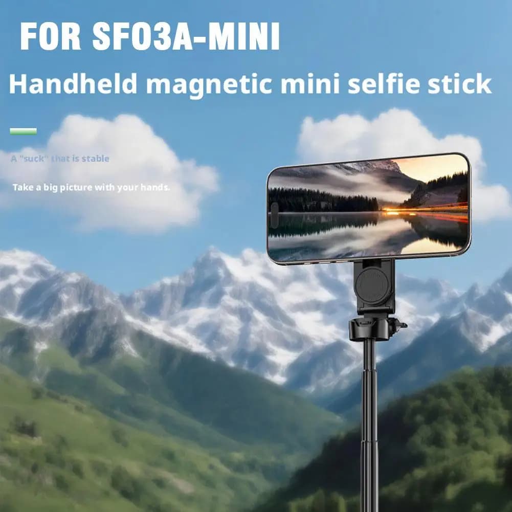 Supporto magnetico per telefono cellulare Mini controllo selfie multifunzionale Elementi essenziali regolabili Girevole senza fili Bluetooth Stick da viaggio R5V3