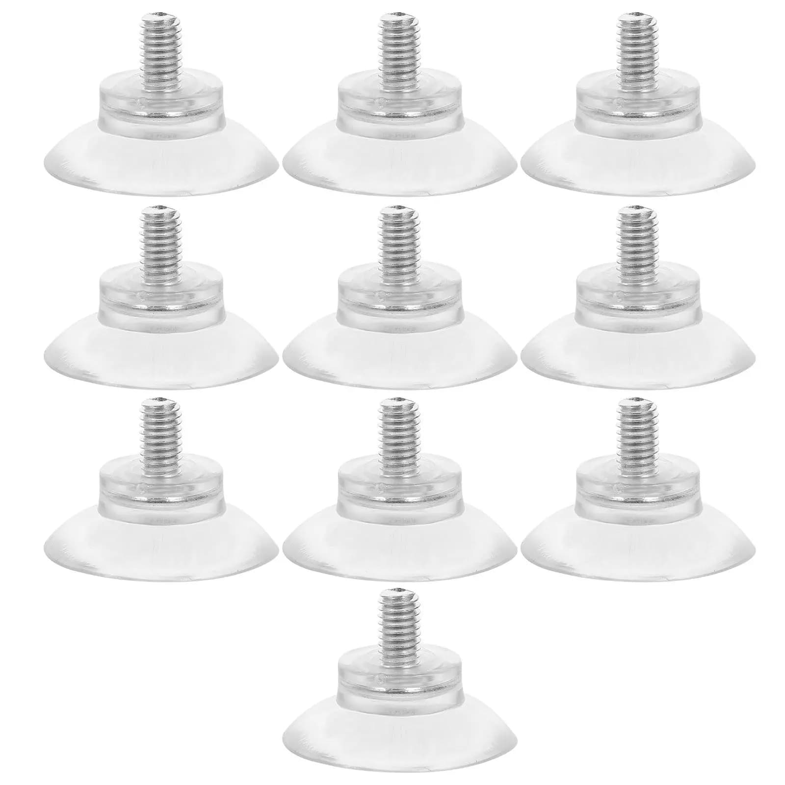 10 Pezzi Ventose Trasparenti in PVC con Asta Filettata, Forte Tenuta per Tavoli in Vetro, Pareti Doccia, Finestre, Auto, Ganci per Bagno