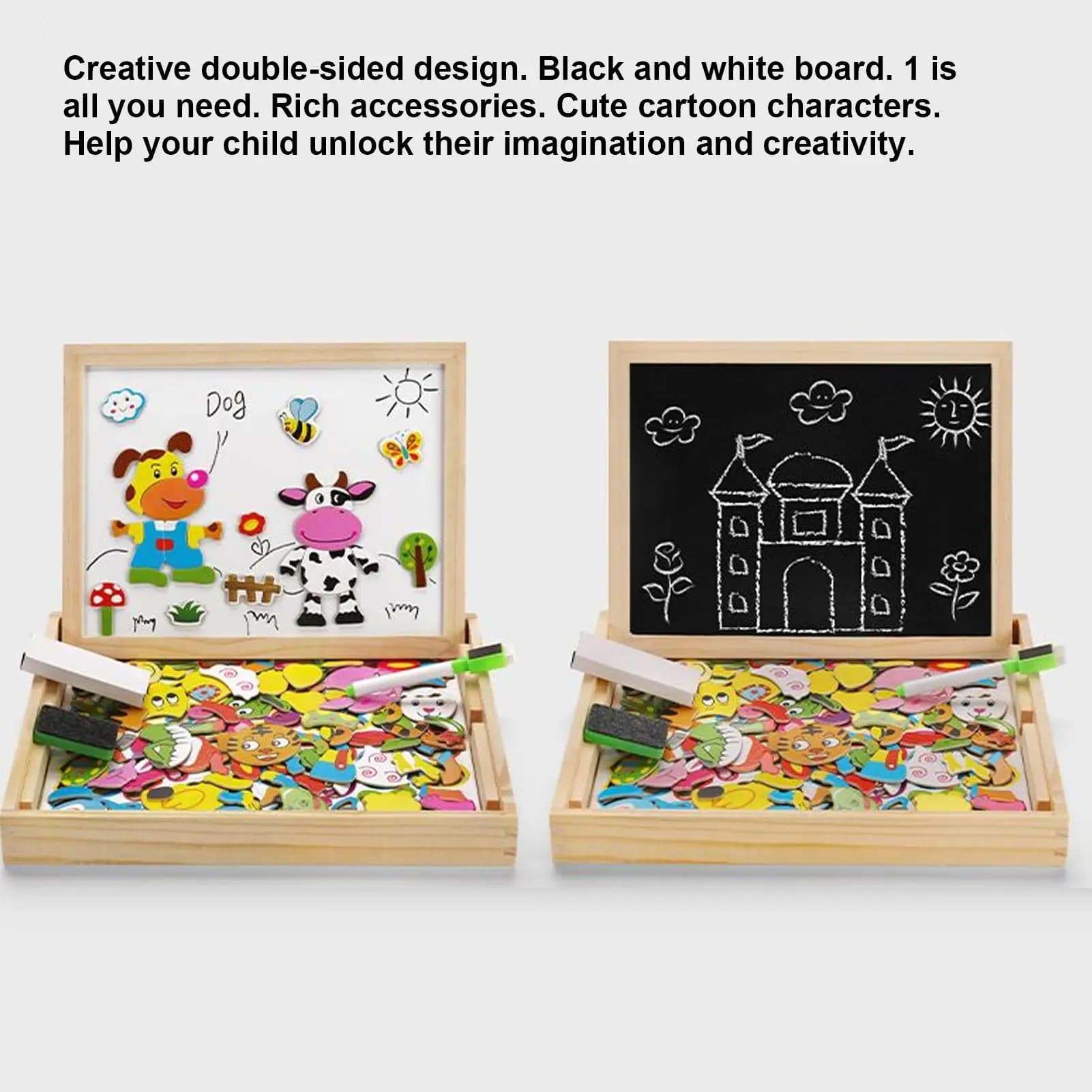 Lavagna magnetica per bambini Lavagna per bambini in legno Giocattolo educativo Gioco di disegno per strumento di apprendimento Aula prescolare Scuola Ragazzi Bambino