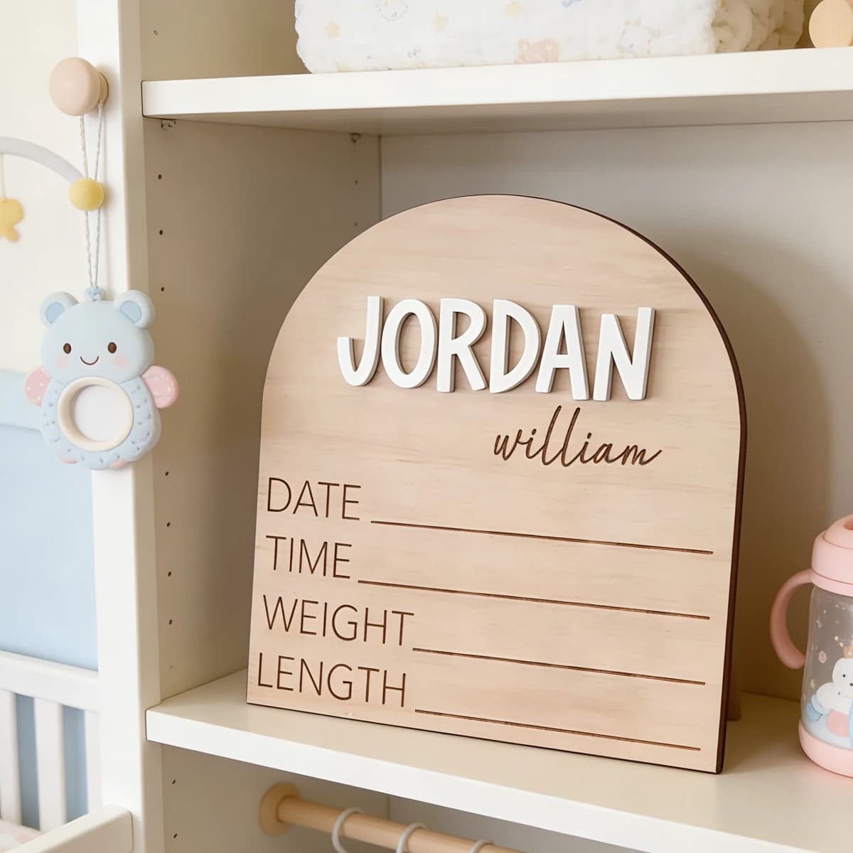 1 Pezzo Targa Personalizzata in Legno e Acrilico con Nome, Decorazione per Parete o Porta di Casa, Regalo Fai-da-Te per Nascita, Compleanno, Matrimonio, Laurea