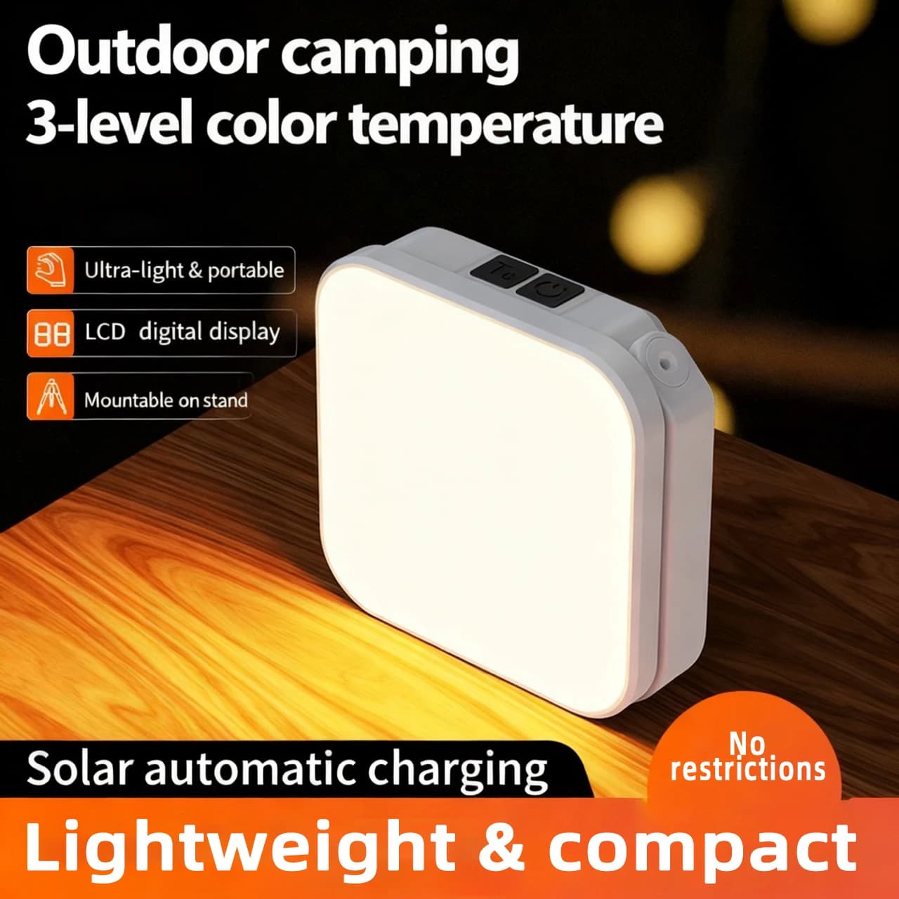 Multifunctional double light camping lamp, office bedside lamp, study lamp, desk lamp for eye protection, outdoor camping lamp