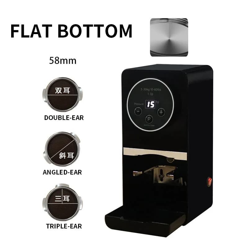 Electric Coffee Tamper, 58MM Handle, Adjustable Constant Pressure (5–30KG), Touch Sensor, Automatic Sensing, 304 Stainless Steel