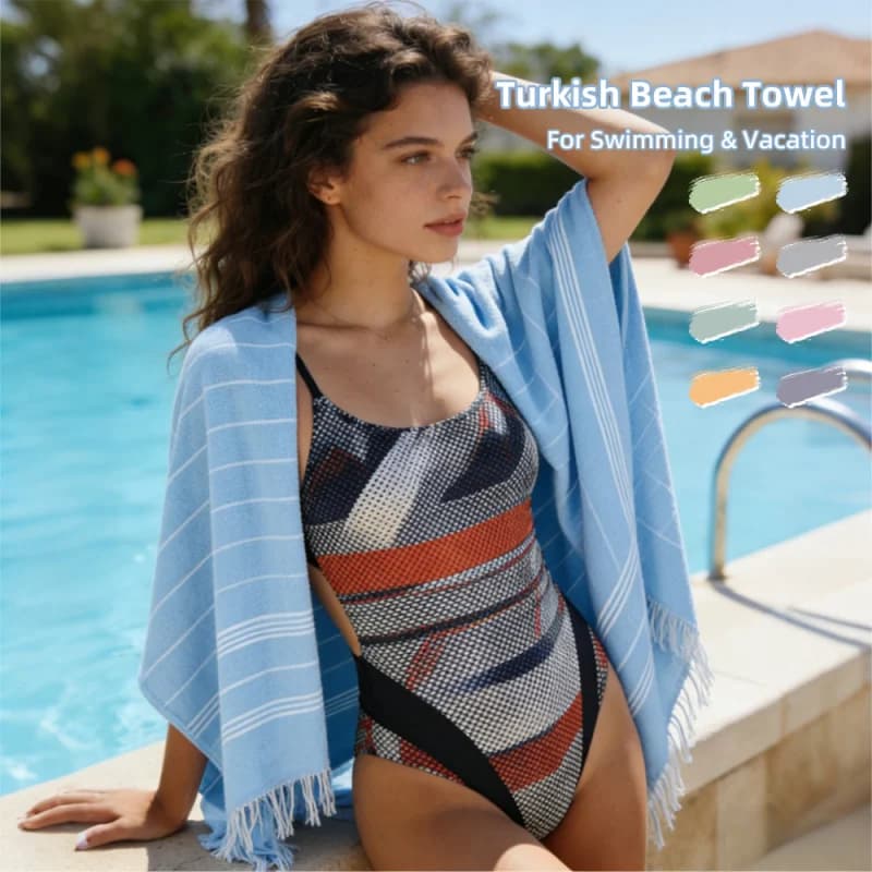 Telo Mare Turco da Viaggio - Asciugatura Rapida, Anti-Sabbia, Leggero per Vacanze