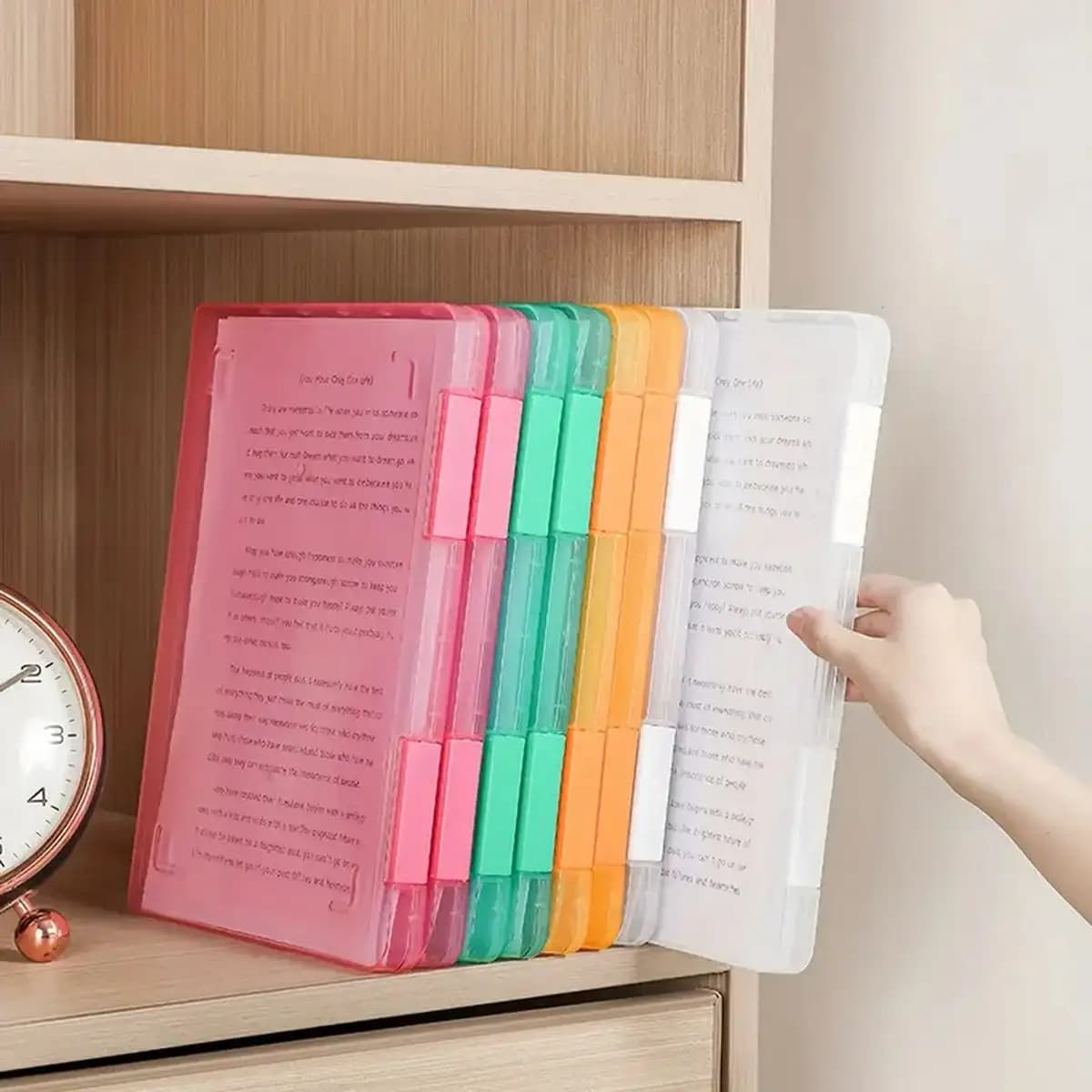 Scatola di file portatile multistrato da 1 pezzo, scatola di file trasparente portatile, scatola di file in plastica PP A4, scatola di immagazzinaggio del contratto impermeabile