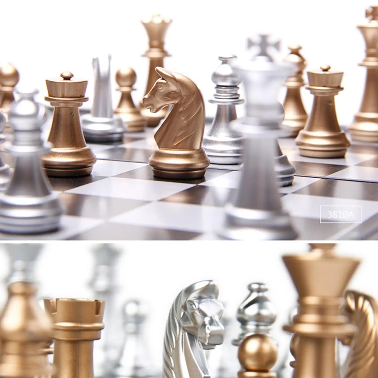 Strategy Board Game International Chess Set Foldable Plastic Board with Piece Storage for Camping Picnic Reunion Portable Fun