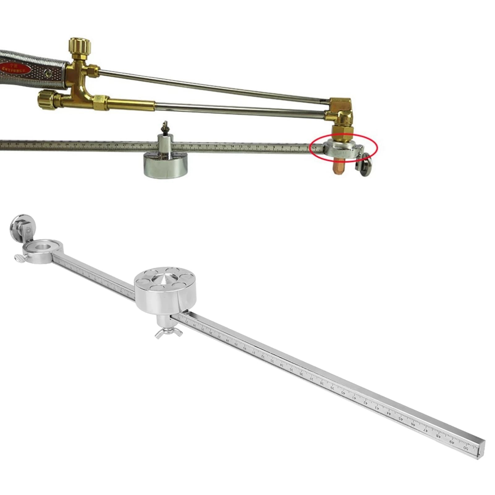 Torcia Bussola Guida a rulli Accessori per utensili da taglio per saldatura ad ossigeno in acciaio inossidabile con righello in scala adatto per G01-100