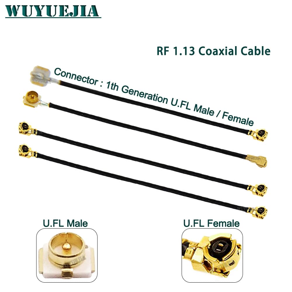 1 pz RF1.13 Cavo uFL/u.FL/MHF-1 Femmina a 1a Generazione Maschio/Femmina Per Antenna WIFI Cavo di Prolunga Pigtail Cavo RF 5 ~ 60 cm