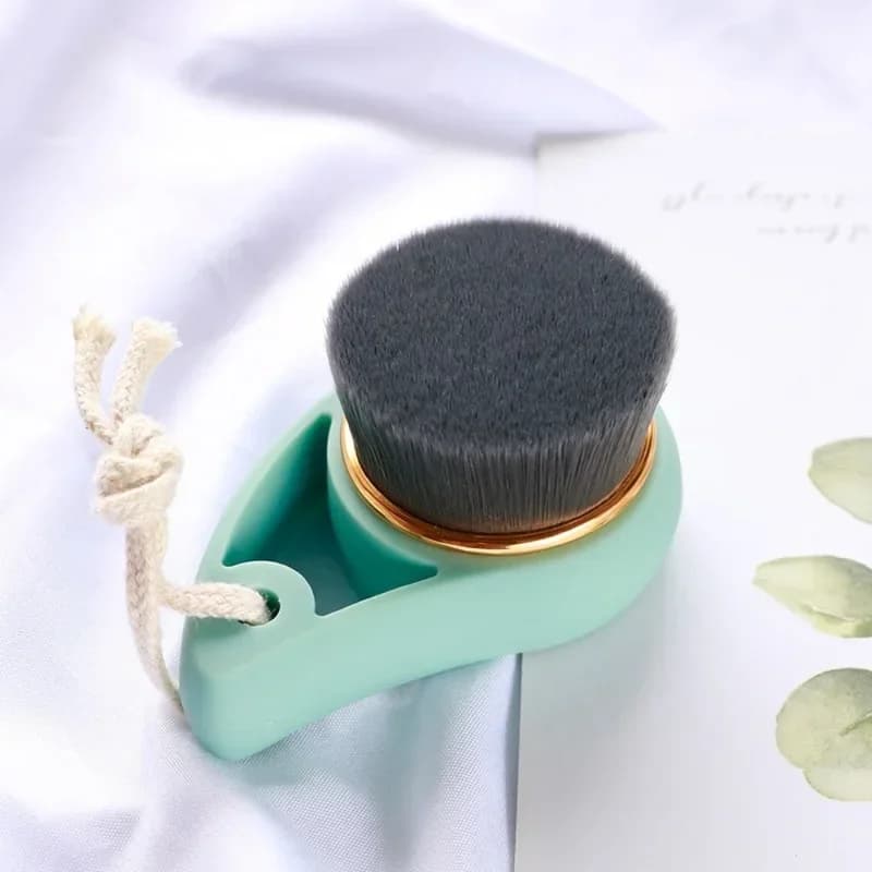 Spazzola di bellezza Forma virgola Setole morbide Pulizia profonda dei pori Mini lavatrice portatile Spazzola per la pulizia del viso per detergente viso