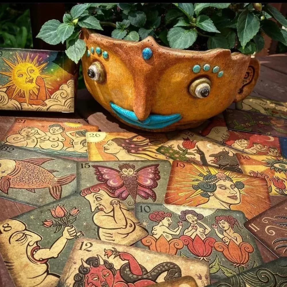 Mazzo di Carte Oracolo Garden of Lucid Daydreams 9*6cm - 52 Carte Surreali per Divinazione dei Sogni e Meditazione, Doppio Rilievo