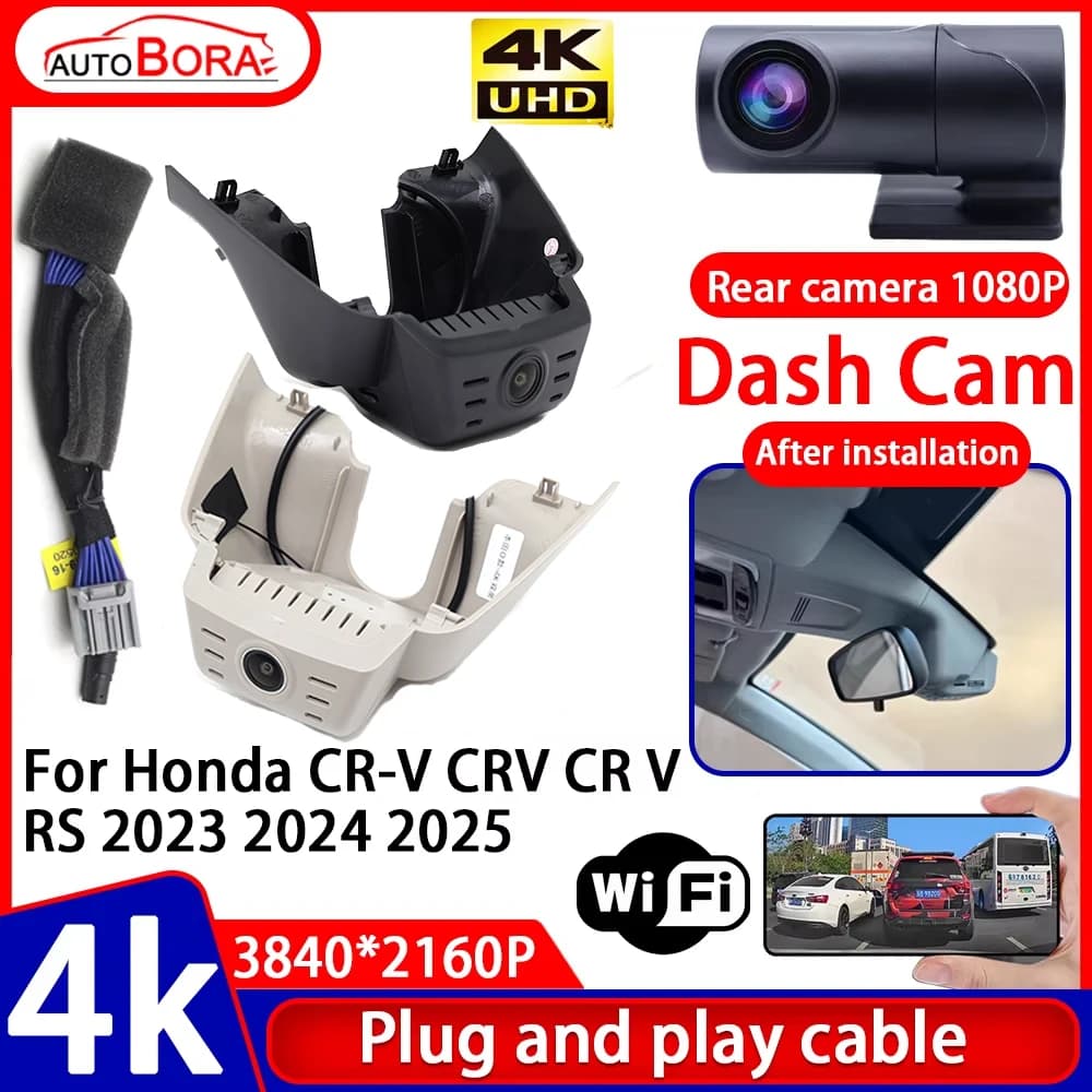 ZhuCamX Video Recorder Night Visio 4K UHD Plug and Play Car DVR Dash Cam Camera for Honda CR-V CR V RS 2023 2024 2025