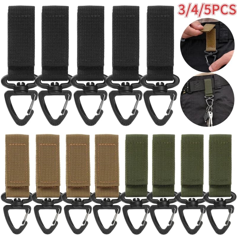 1-5 Pezzi Moschettone Tattico Militare in Nylon Molle a Forma di D per Zaino, Cinghia, Arrampicata Outdoor, Gancio Portachiavi EDC