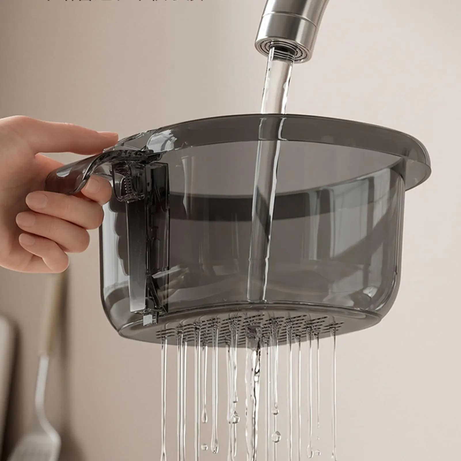 ABS Faucet Mount Kitchen Sink Food Catcher, Large Capacity Garbage Filter with Push to Pour Design for Home Kitchen Sink Waste