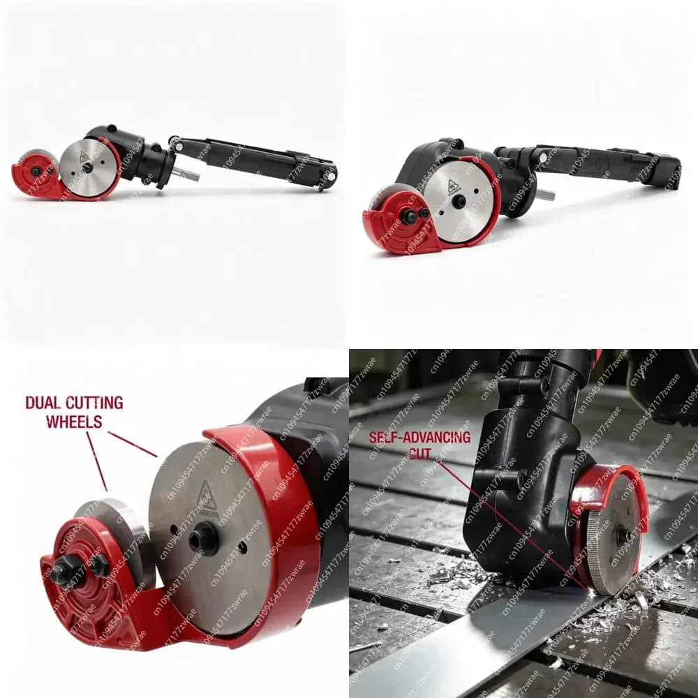 Electric Rotary Panel Cutter Drill Attachment For Cutting Metal Vinyl Ribbed Roofing & Wall Panels With Dual Cutting Wheels