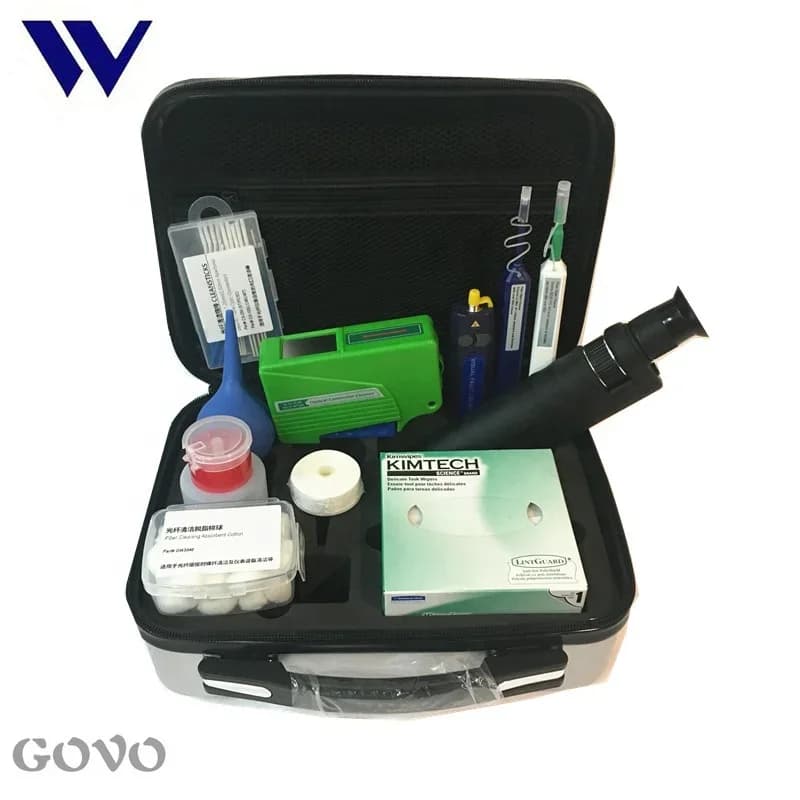 Kit di strumenti per la pulizia della fibra ottica GW-30C Microscopio per ispezione della fibra portatile VFL