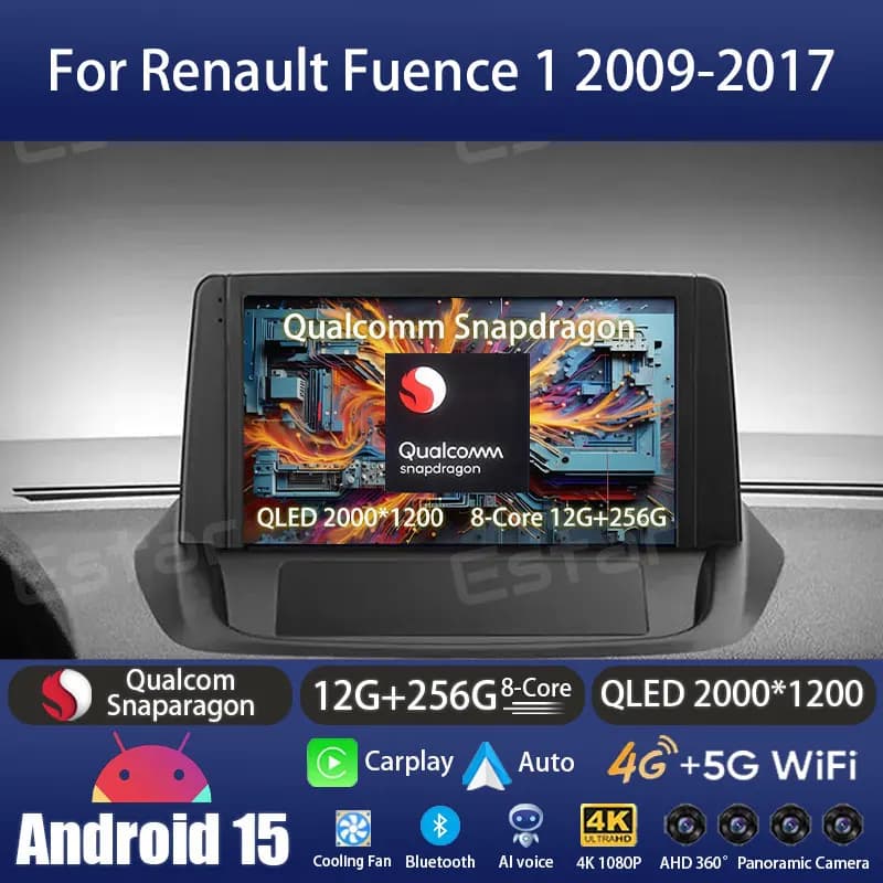 Android 15 Car Radio For Renault Megane 3 RS Fluence Samsung SM3 2008 2010 2014 GPS Multimedia Player Navi Wireless Carplay QLED