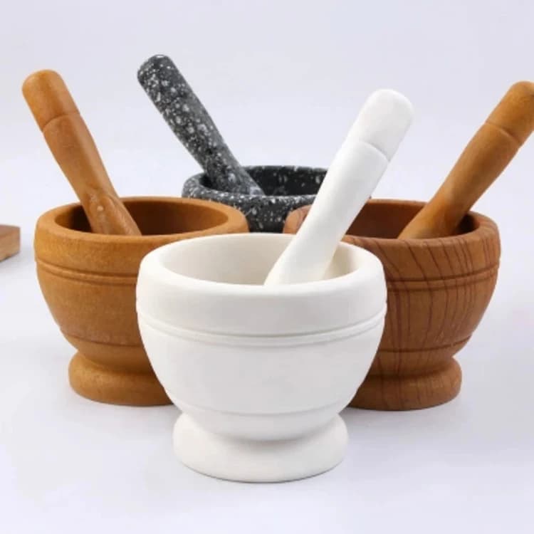 Smerigliatrice per pestello da cucina Set di pestelli per mortaio in PP manuale per aglio, libbra, erba, spezie, ciotola per smerigliatrice, vaso per manomissione