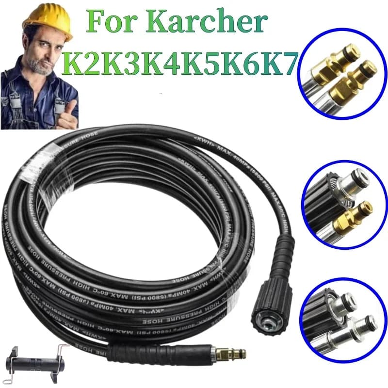 Flexible pipe for cleaning high pressure cleaning machine, extension tube for cleaning water for high pressure car wash, for Karcher K2K3K4K5K6K7