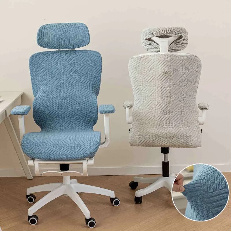 Set di 4 Coprisedia da Gaming in Jacquard, Coperture per Sedie da Ufficio con Braccioli, Protezioni Antipolvere per Poltrone da Computer