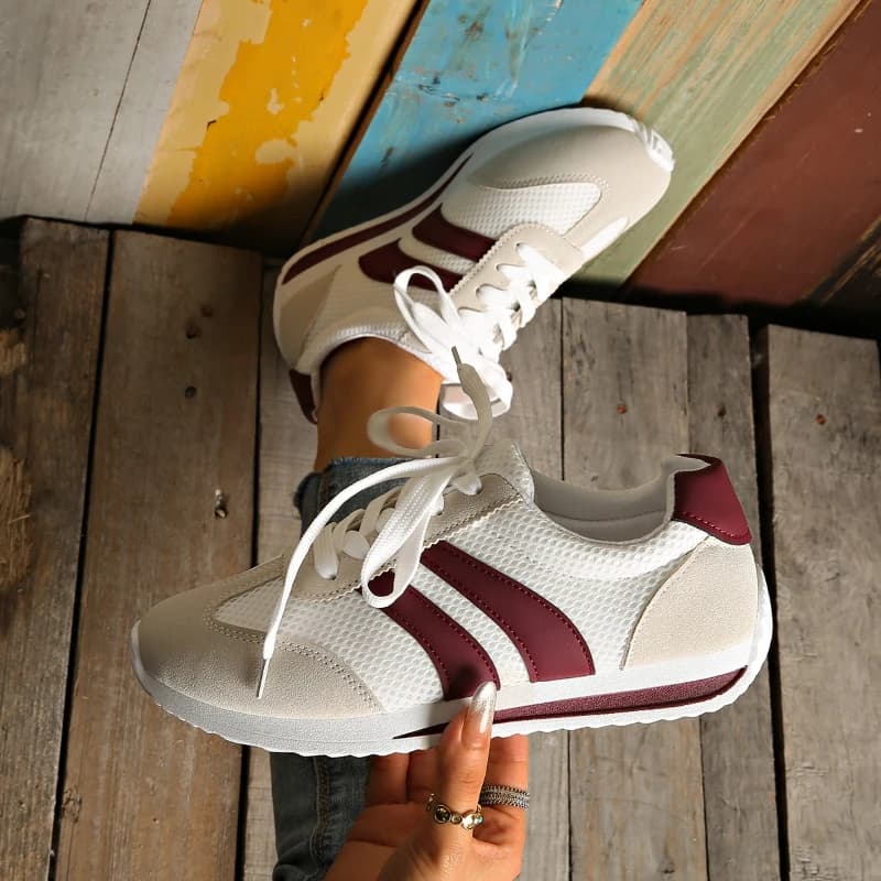 Sneakers da Donna Primavera/Estate 2026, Nuove Scarpe Casual con Plateau a Righe, Comode Scarpe Vulcanizzate da Corsa