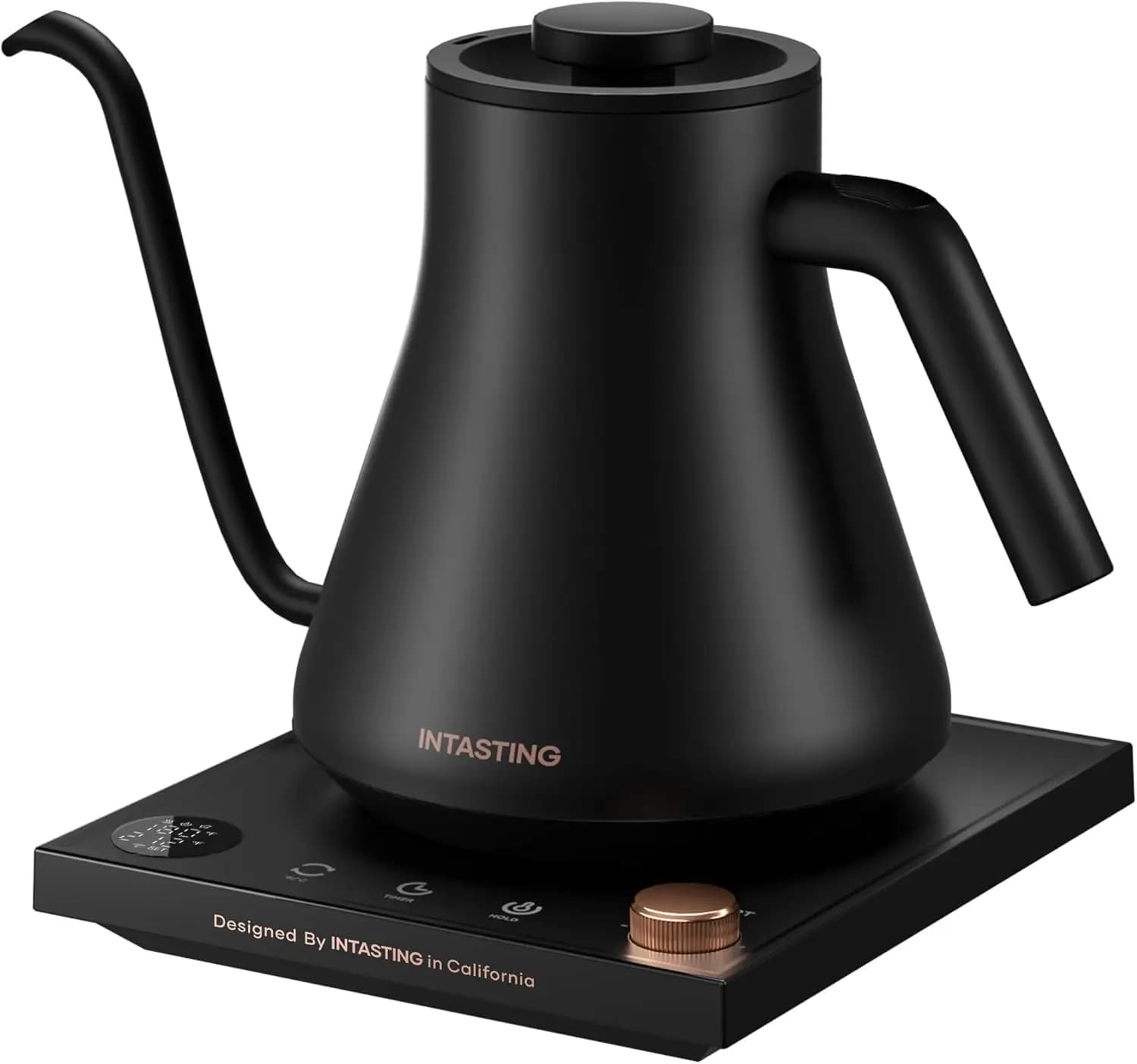 Gooseneck Electric Kettle with ±1℉ Temp Control, 0.9L Stainless Steel, Quick Heating for Pour Over Coffee & Tea