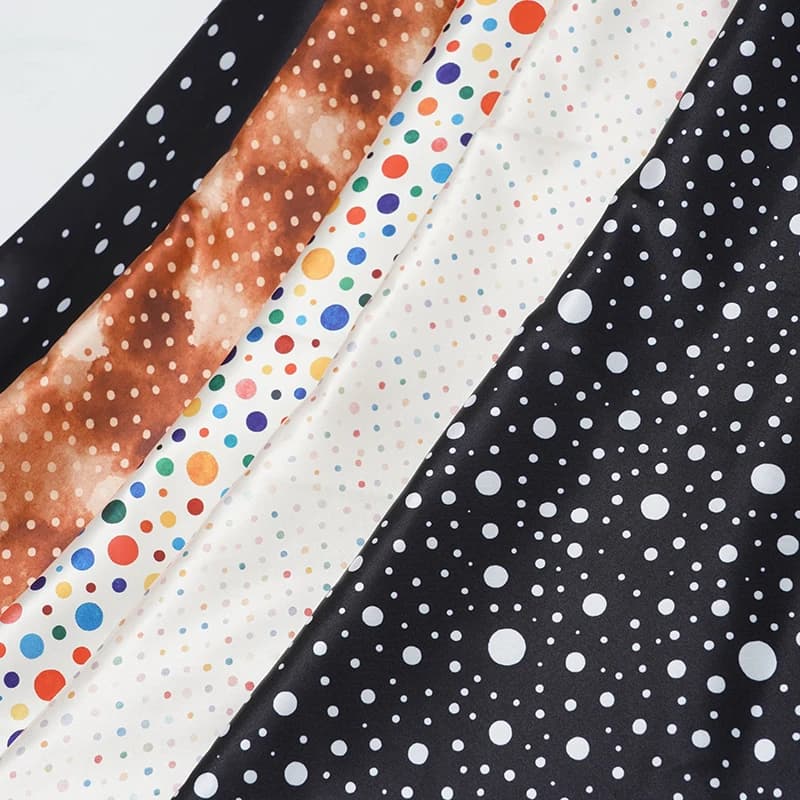 0.5m/1m/5m Breathable Dot Printed Satin Fabric for Sewing Strap Skirts Dresses Children's Clothing Pajamas Handmade DIY Fabrics