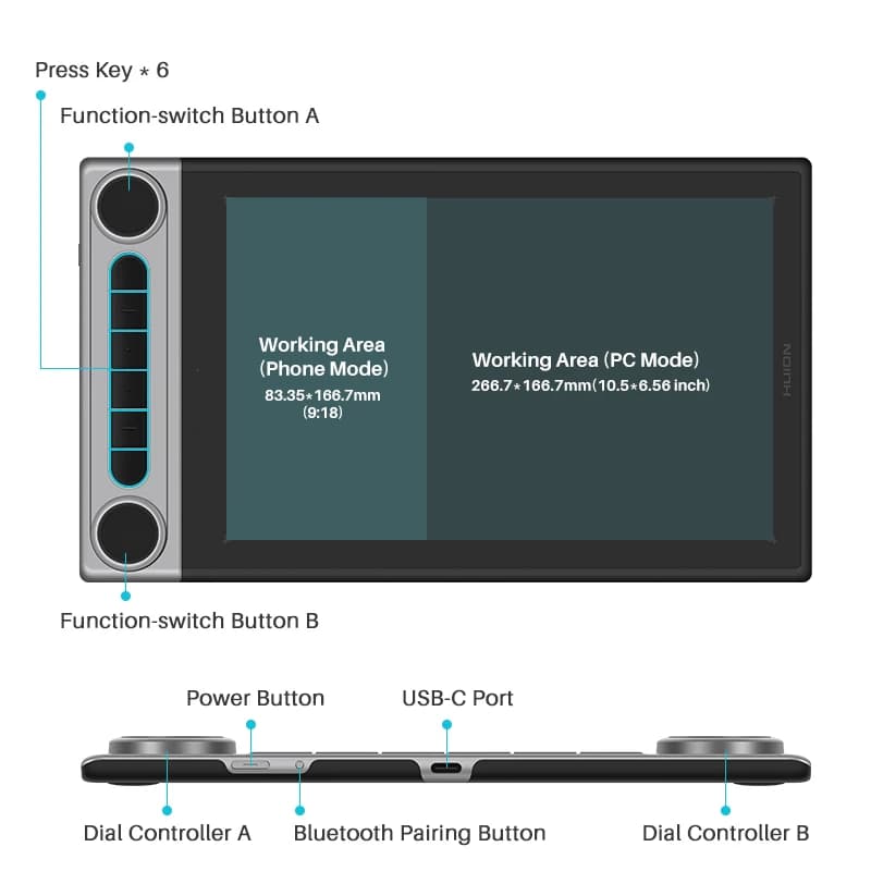 Professional Design Digital Graphic Drawing Tablet with Stylus Wireless Connection Graphics Tablet for Drawing