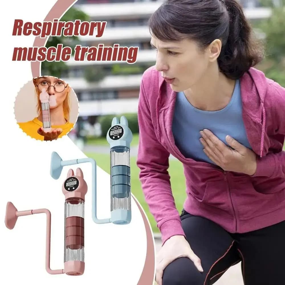 Adjustable Resistance Breathing Dumbbell Trainer Deep Breathing Practical Abdominal Muscle Trainer With Counter Ergonomic Design