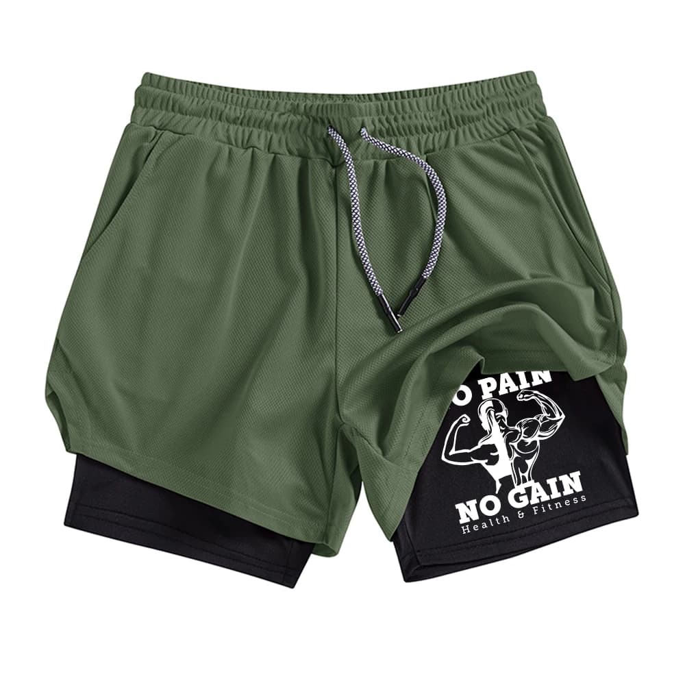 Pantaloncini sportivi 2 in 1 ad asciugatura rapida da uomo con slogan stampati, pantaloncini da spiaggia casual adatti per il fitness estivo all'aperto e il ciclismo