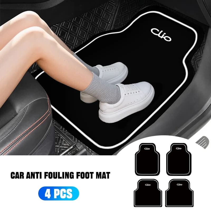 New Car Floor Mat Front & Rear Automotive Carpet Cover Floor Mats For Renault Clio 2 3 4 5 6 MK2 MK3 MK4 Sport Scenic Arkana Zoe