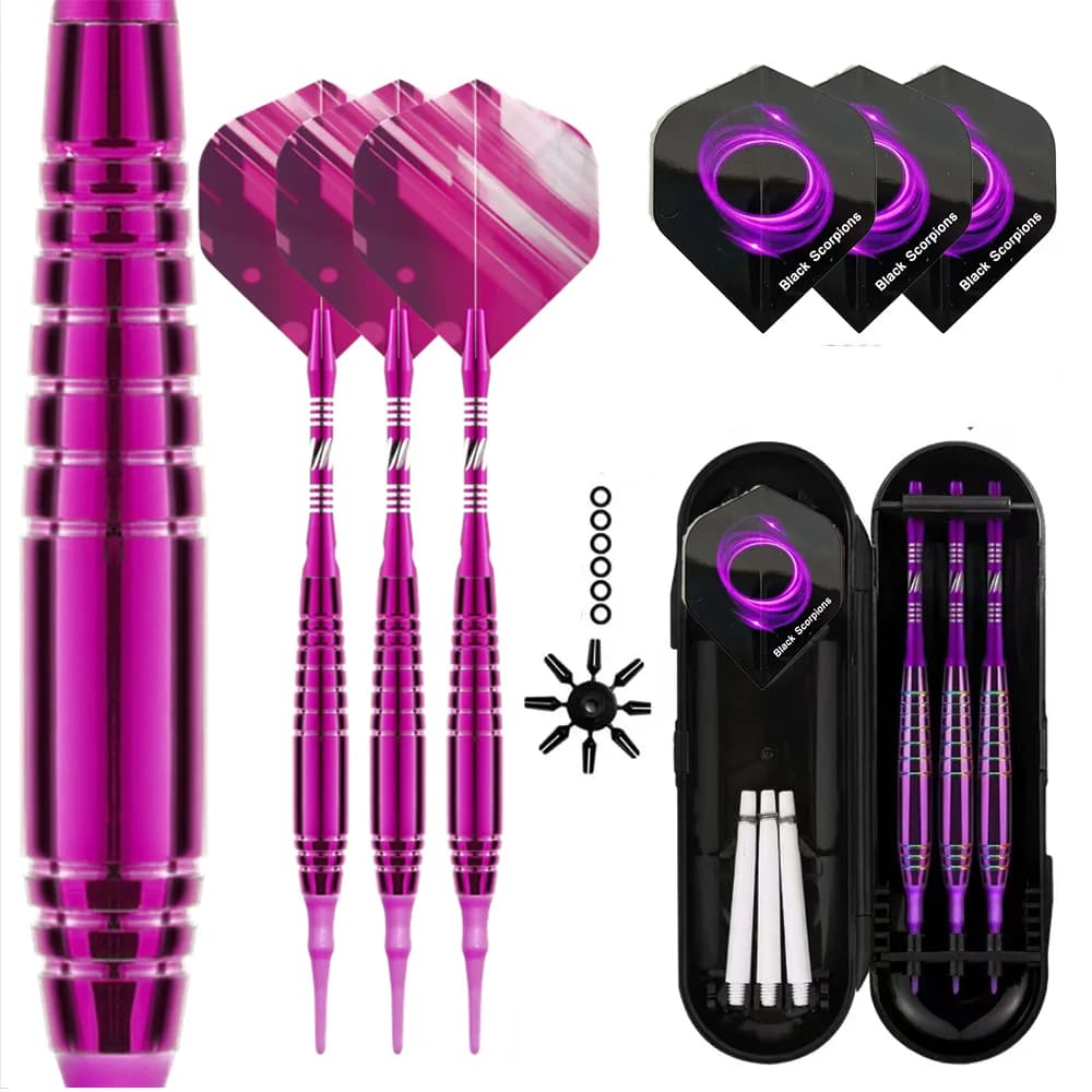 Frecce per freccette con punta morbida da 19 g Set di freccette professionali con punta in plastica per interni per giochi di freccette elettronici Bardart + 3 voli per freccette
