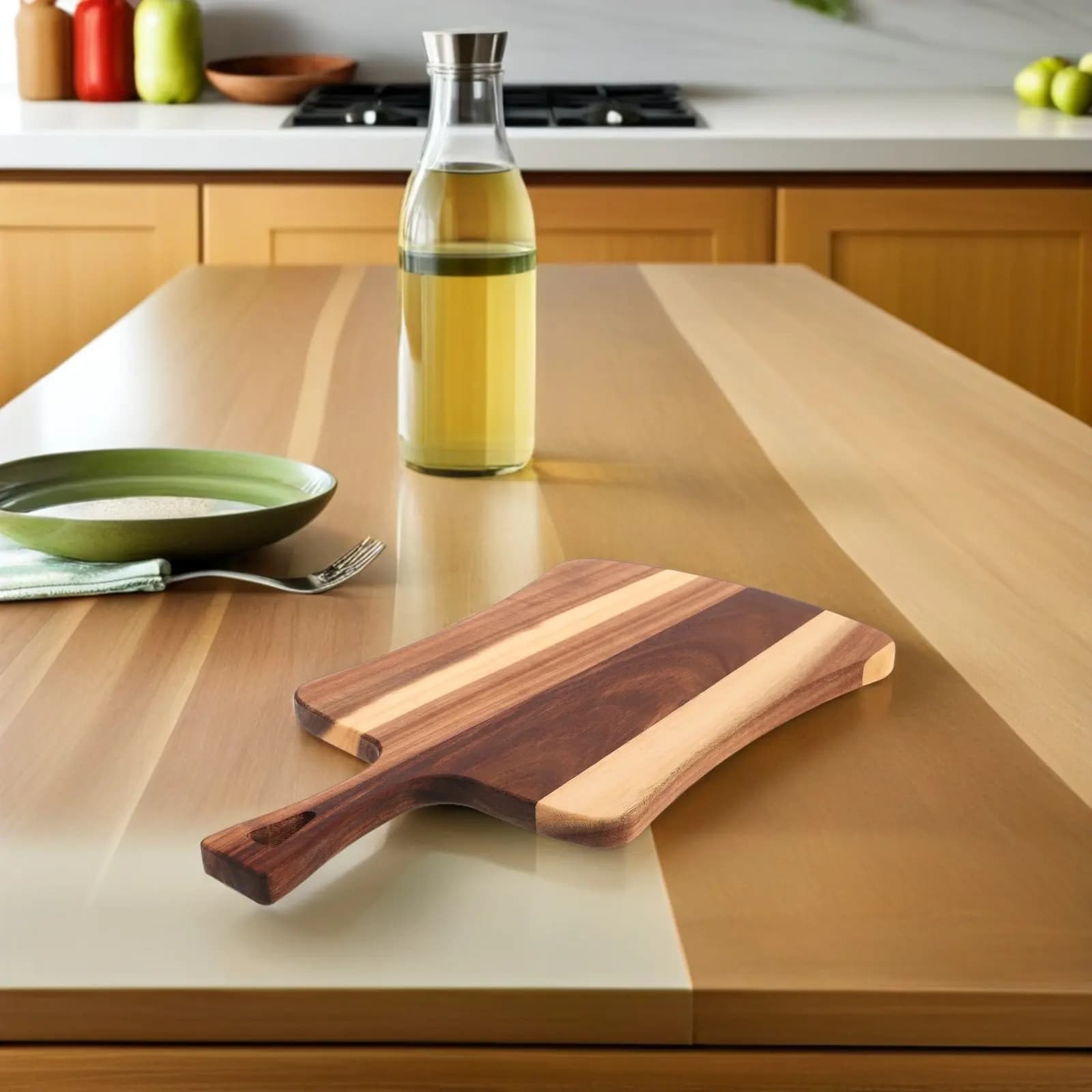Large acacia wood cutting board, meat cutting block, cheese, pizza, vegetables, fruit, kitchen tray, butcher block