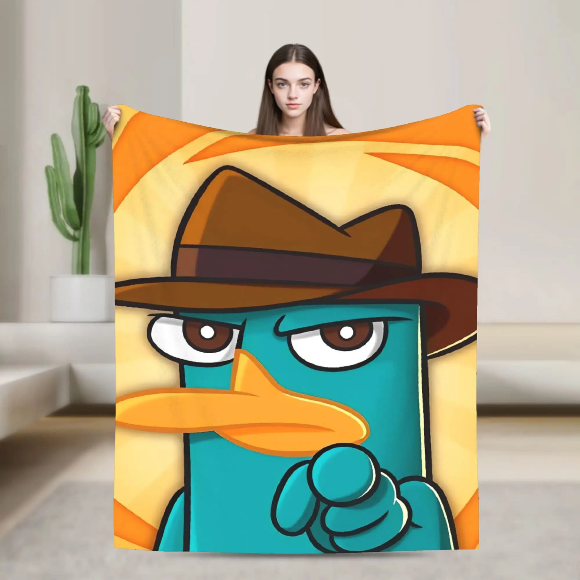 Perry the Platypus Coperte calde Ragazzo Ragazza Peluche Coperta Moda Decorazioni per la casa Copriletto in flanella Copridivano