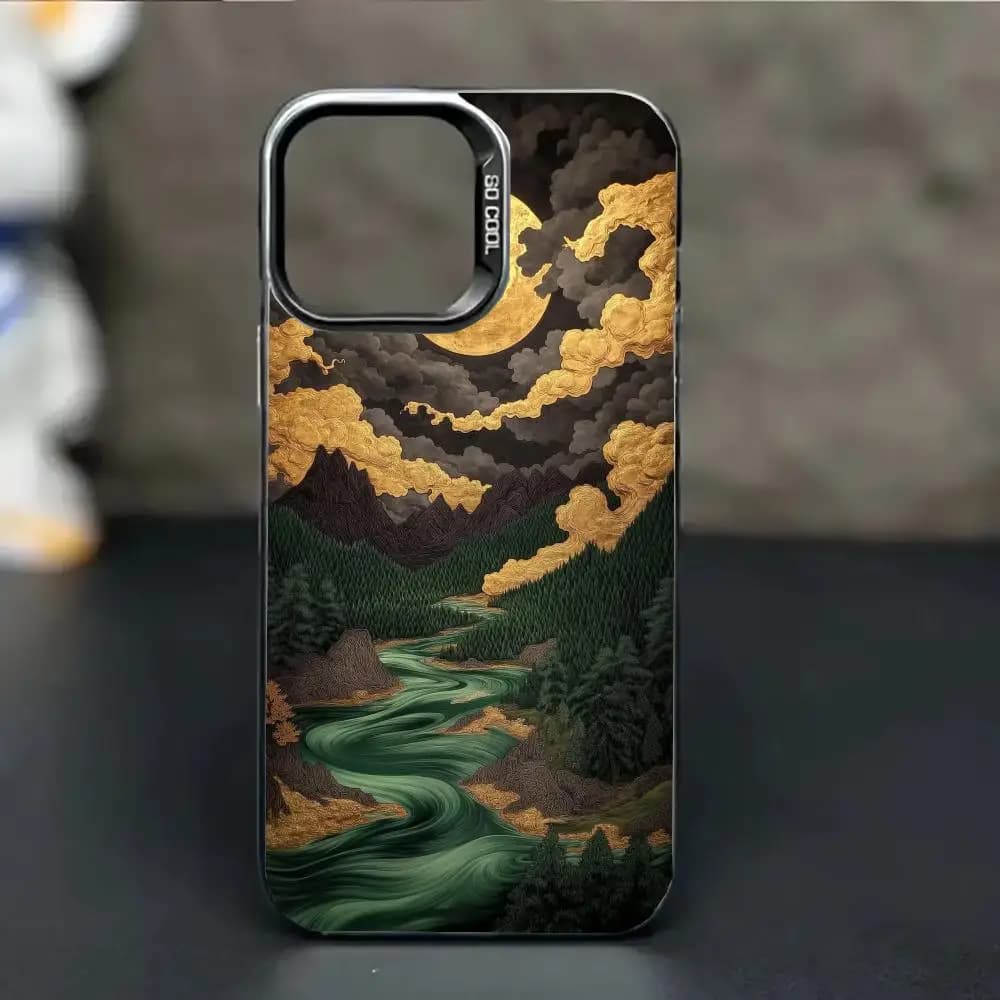 Premium landscape design phone case suitable for iPhone 17 16 15 14 13 12 11 Pro/ Max /Plus anti-fall and shockproof