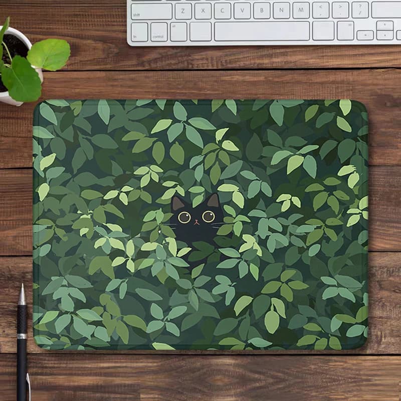 Tappetino da scrivania verde, tappetino per mouse con gatti carini, tappetino per mouse piccolo, accessori da gioco, tappetino per tastiera, tappetino per mouse Kawaii, tappetino estetico per computer