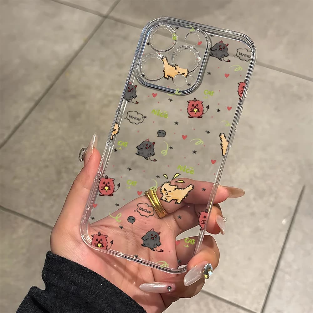 Lettiera Mostro e Gatti Cassa Del Telefono Del Silicone per IPhone 17 16 15 14 13 12 11 Pro Xs Max Air Mini 7 8 6 6s Plus SE 2020 2022 Copertura