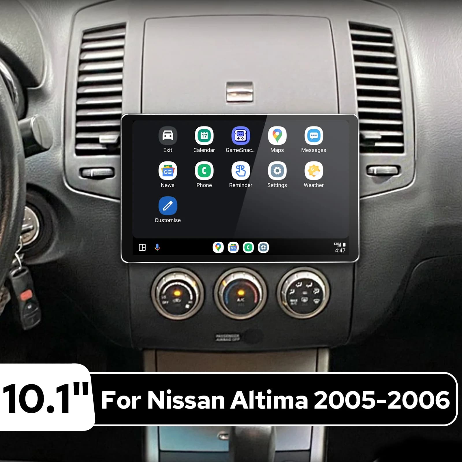 JOYING 10.1"HD Touch Screen Car Stereo For Nissan Altima 2005 2006 Wireless Apple CarPlay Android Auto GPS Multimedia Player