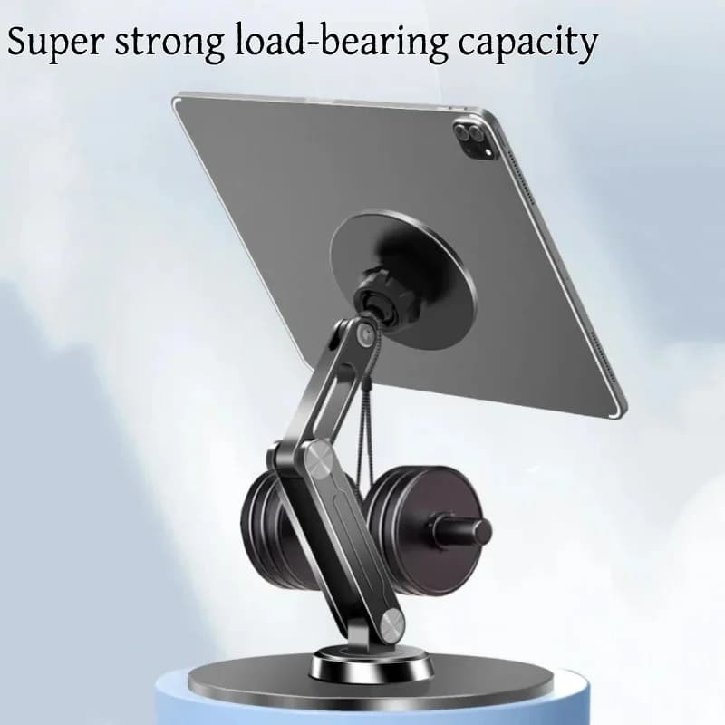 Supporto per tablet con rotazione a 360 gradi in metallo da tavolo di nuovo design per supporto per tablet pieghevole per iPad Magsafe supporto per telefono con forte magnete regolabile