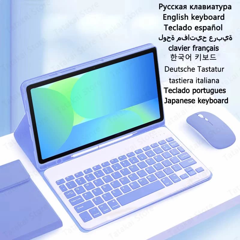 Custodia con tastiera per Samsung Galaxy Tab S10 FE Custodia da 10.9'' 2025 con slot per matita per tastiera Galaxy Tab S10 FE inglese spagnolo
