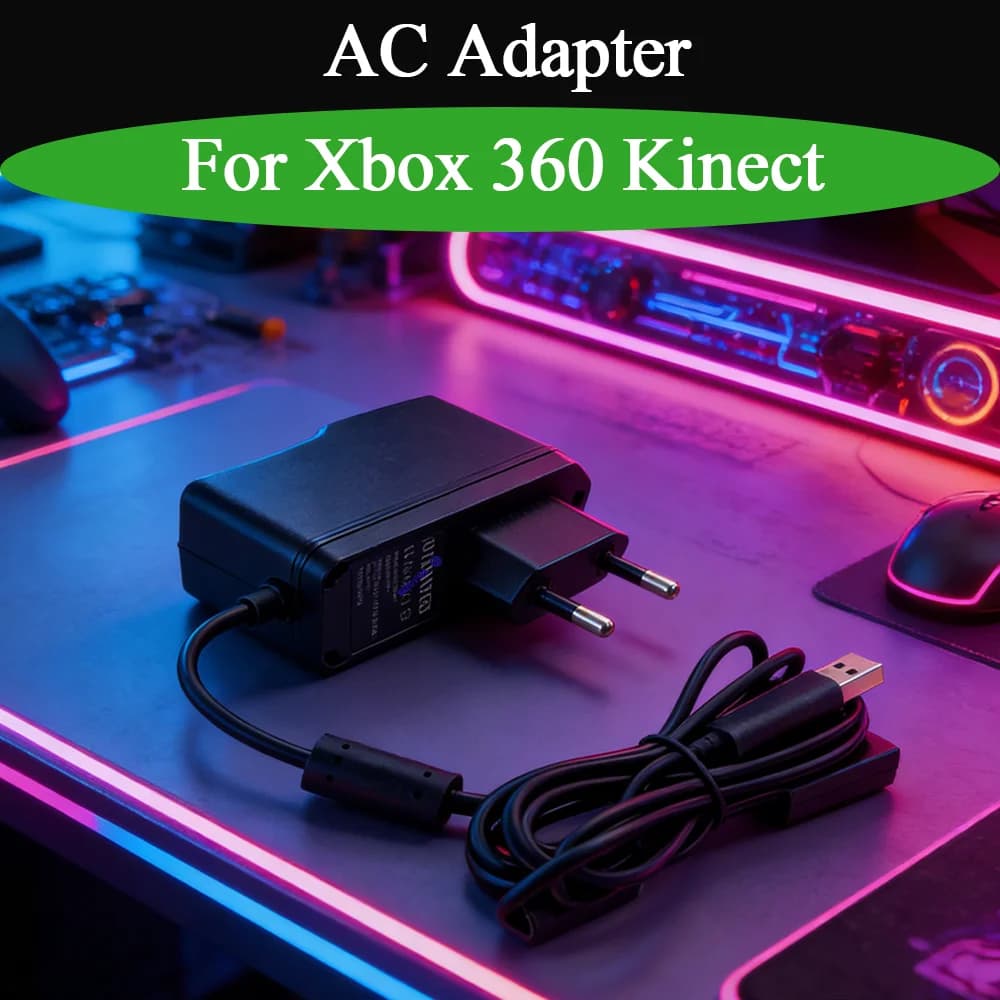 Nuovo Adattatore di Alimentazione AC con Spina EU/US/UK per Xbox 360 Kinect, Cavo di Ricarica USB per Accessori di Gioco Xbox 360 Kinect