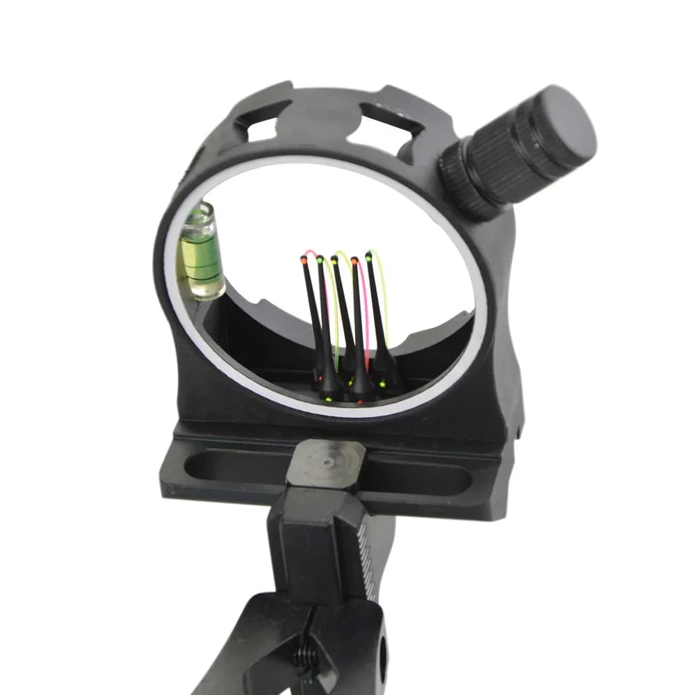 Mirino per Arco Compound a 5 Pin in Lega di Alluminio CNC con Fibra Ottica da 0,019 Pollici, per Tiro con l'Arco, Caccia e Pratica di Tiro al Bersaglio (LH/RH)