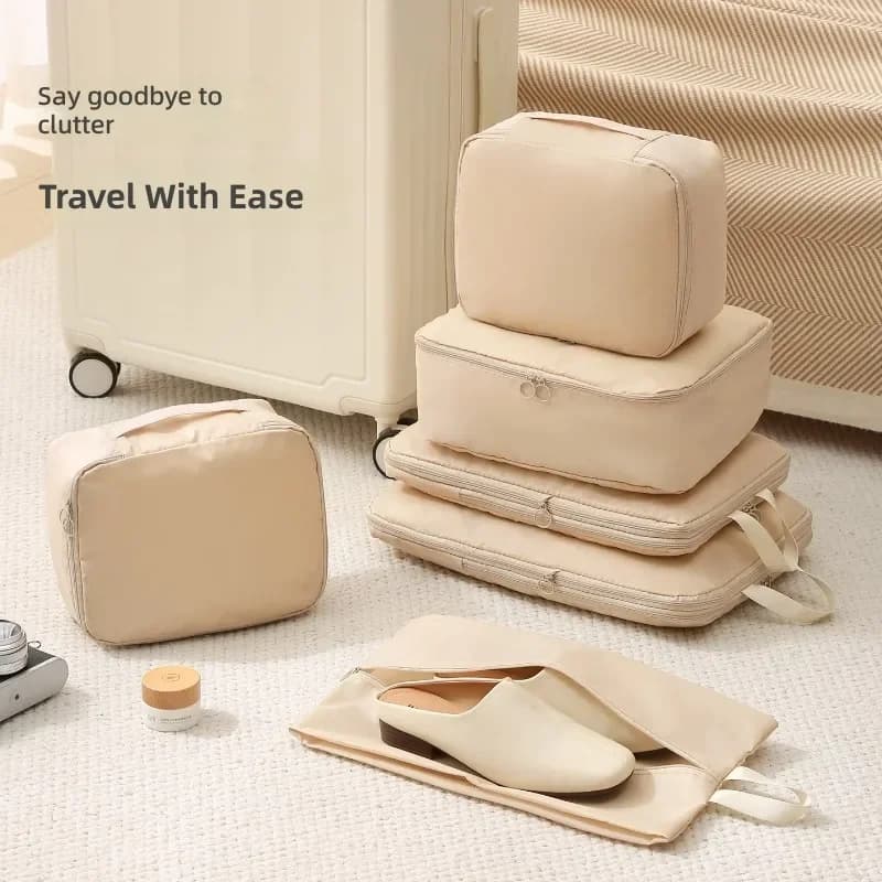 Set di Organizzatori da Viaggio Multifunzionali, Borse Impermeabili per Scarpe e Vestiti, Sacche Comprimibili per Viaggi d'Affari, Salvaspazio