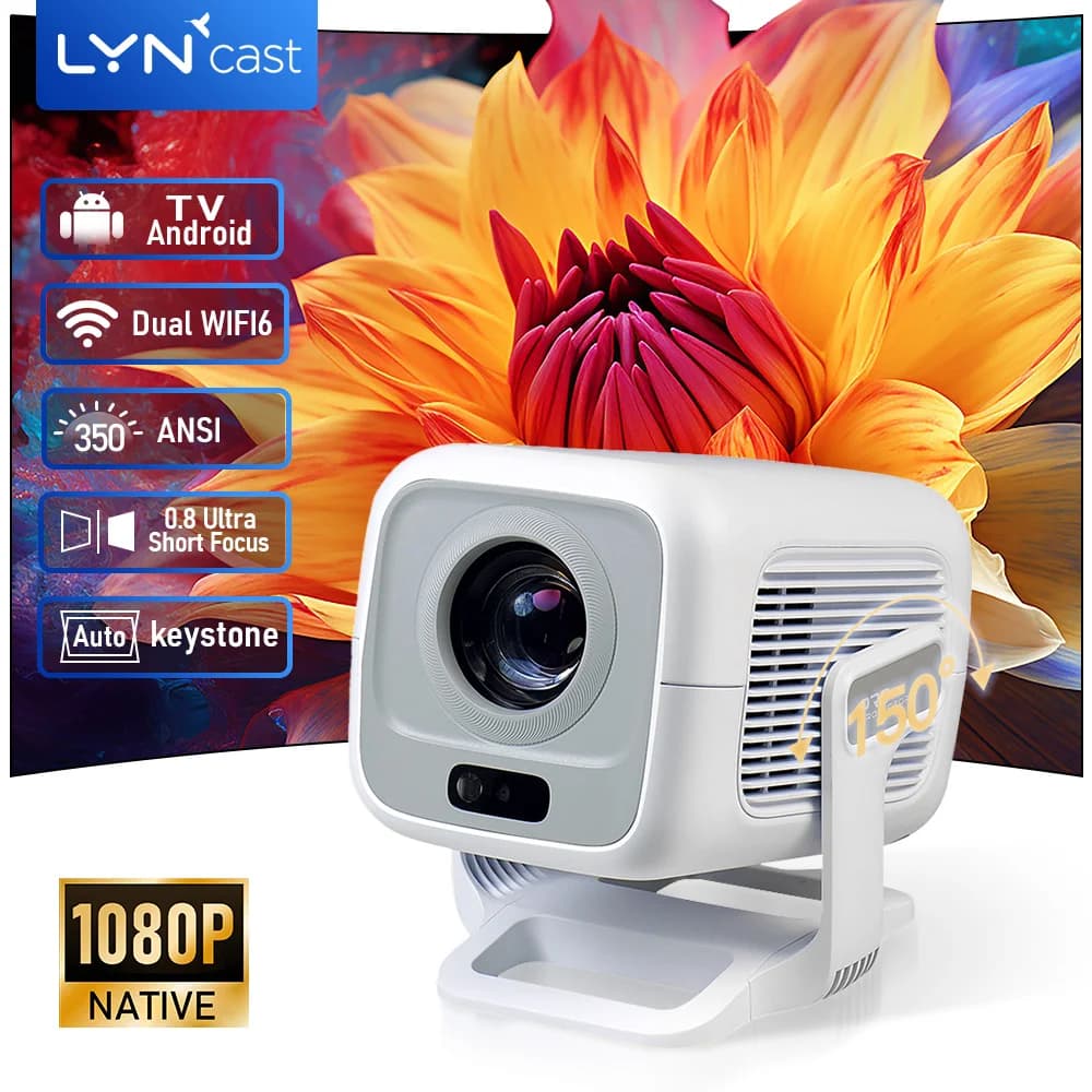Il mini proiettore portatile LYNCAST X3 1080P Bluetooth5.0 supporta video 4K con rotazione di 180 gradi