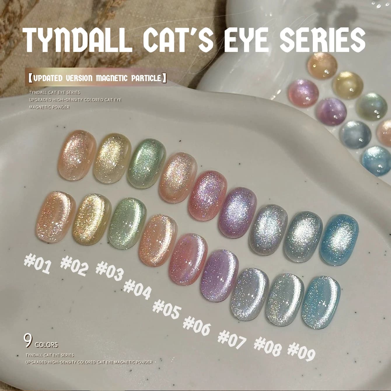 MIANEL 1 pz 12ML Smalto Semipermanente Effetto Occhio di Gatto con Perle di Vetro Tyndall, Blu e Rosa, per Unghie - Forniture per Unghie - Vendita Calda