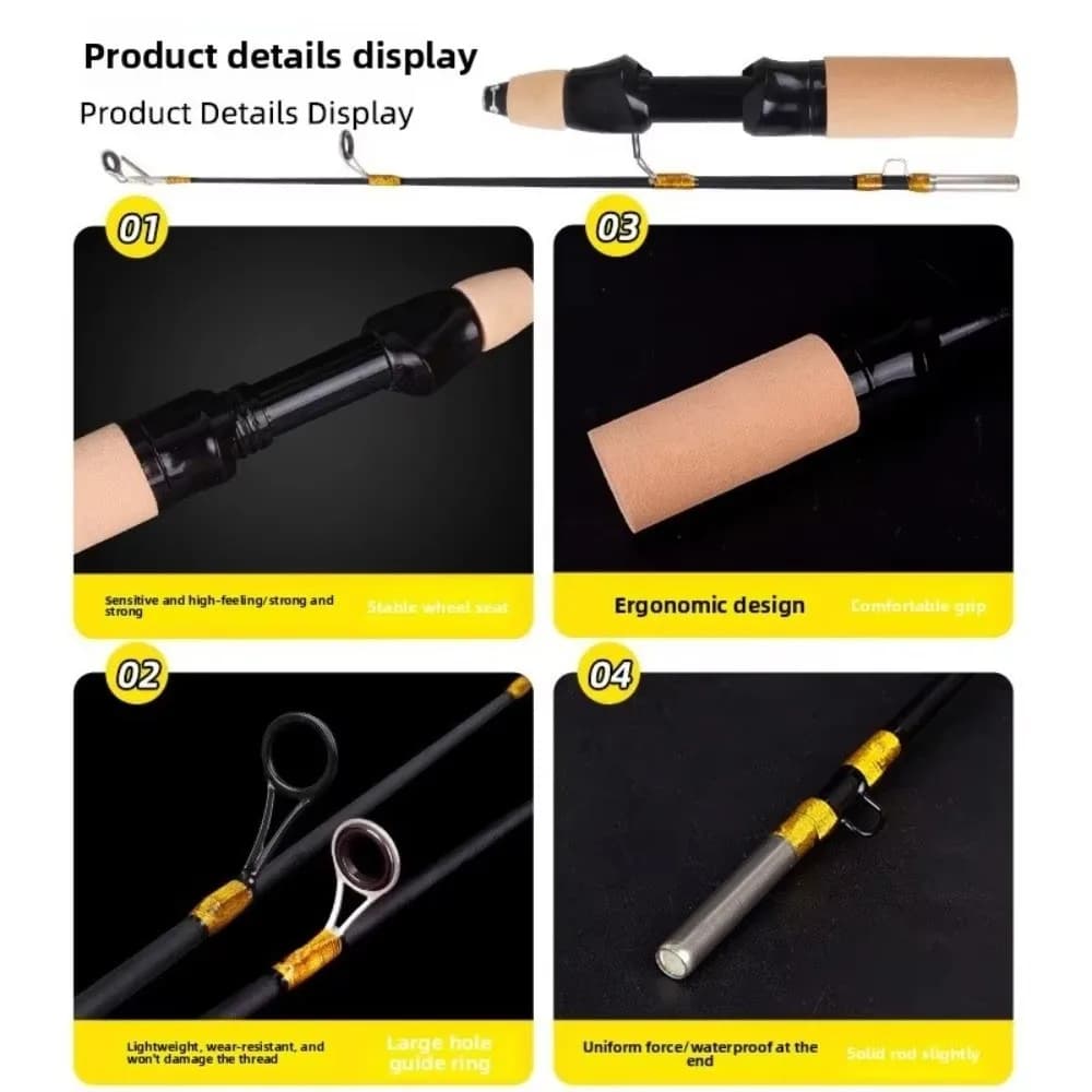 Set Combo Canna da Pesca Mini con Mulinello Ultraleggero, Design Ultraleggero, Accessori per Esche, Set Completo per Pesca in Acqua Dolce